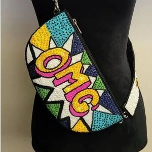 Colorful Beaded Crossbody Bag